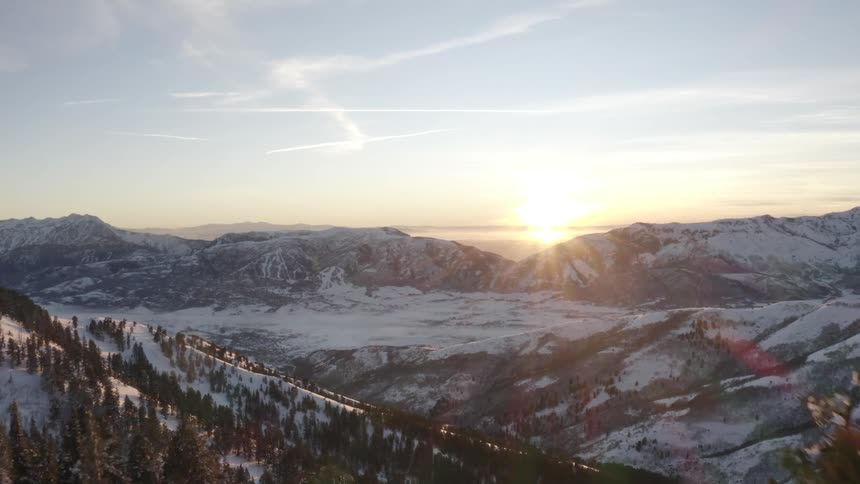 The sun is rising on the landscape