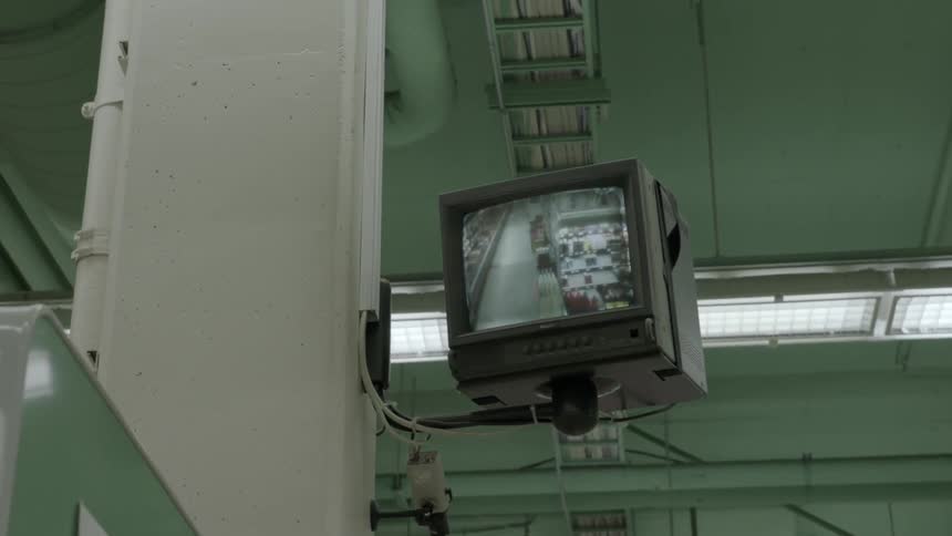 Camera monitoring a grocery store