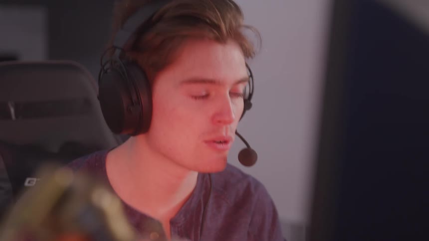 A footage of a male paying video game