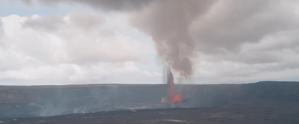Landscape of an active volcano