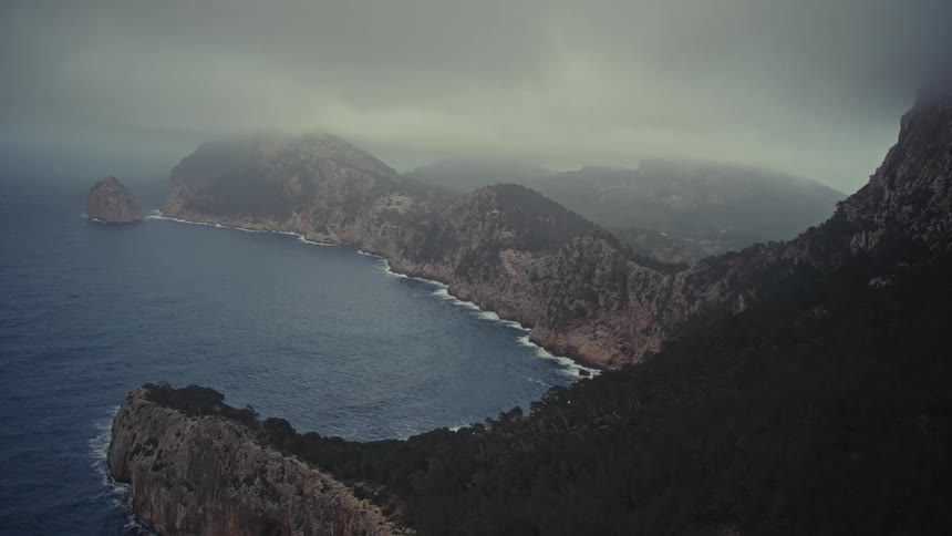 Looking down towards a coastal area