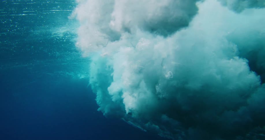 Interior view of a breaking tubular wave