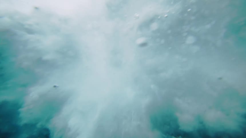 The wave causes large clouds to move underwater