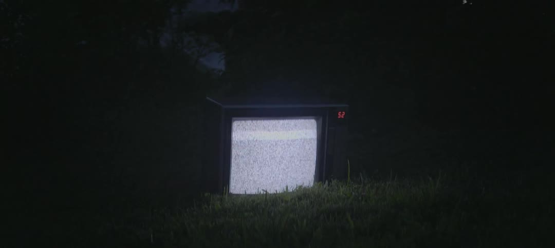 Tv flickering static outside on the ground
