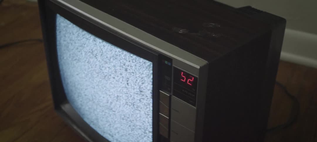 Flickering tv on hardwood floor