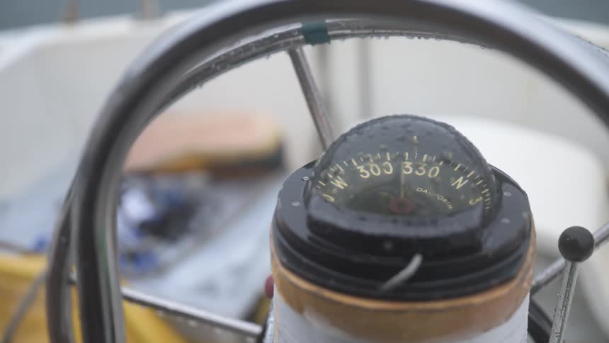 A footage of a compass