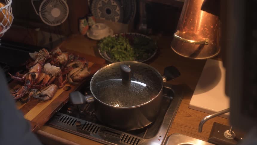 A footage of a person cooking
