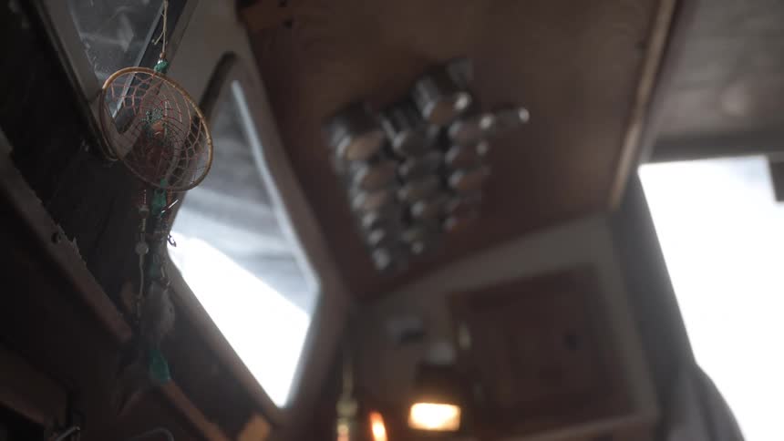 An indoor footage of a ceiling