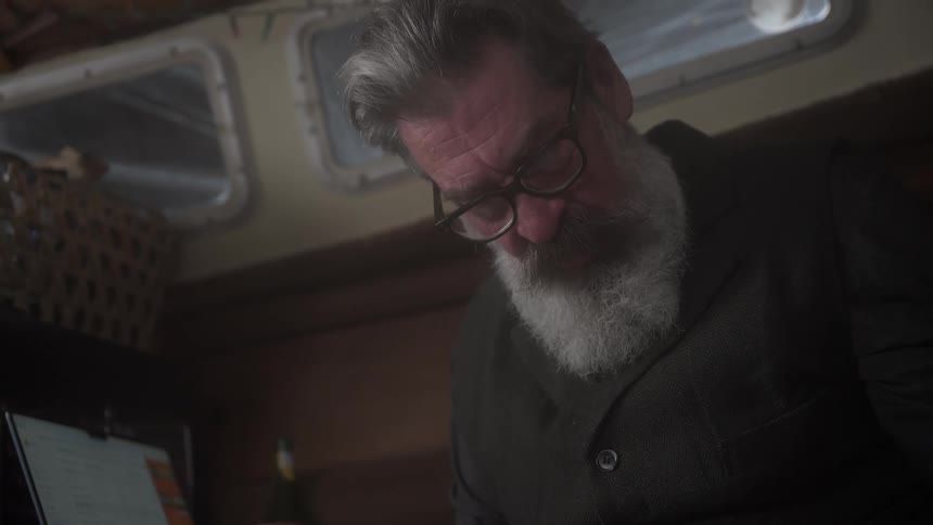 A footage of an elderly man