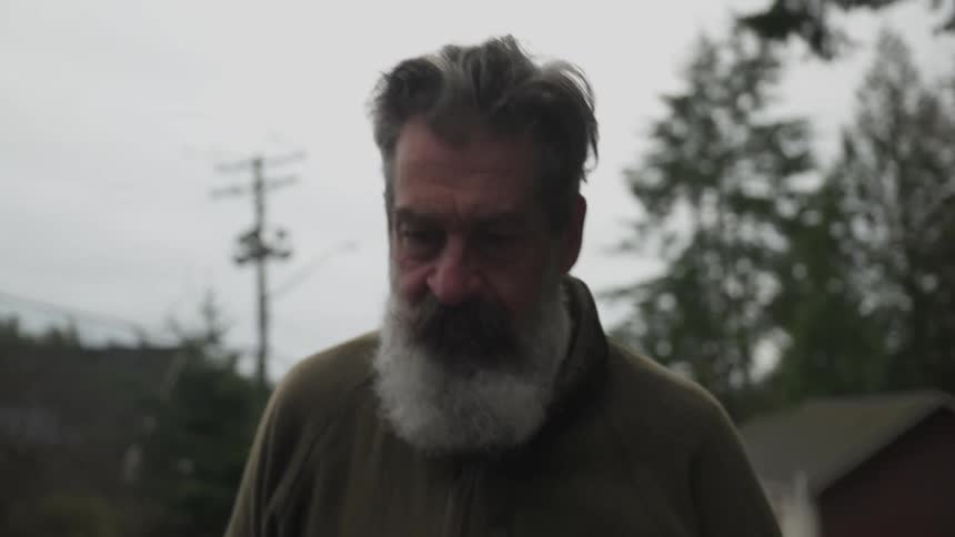 A footage of a man walking