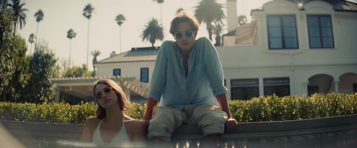 Woman and a man in the pool