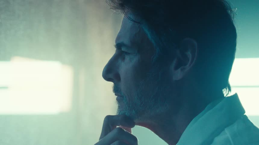 A footage of a mans face