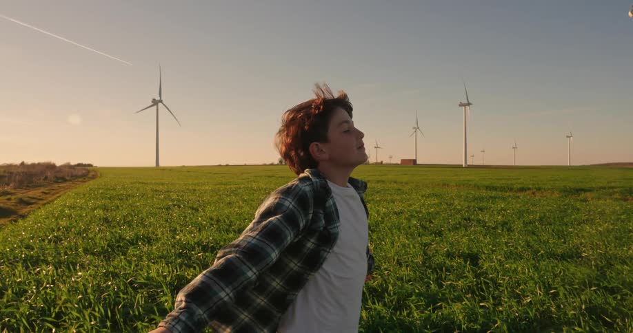 A footage of a boy outdoor