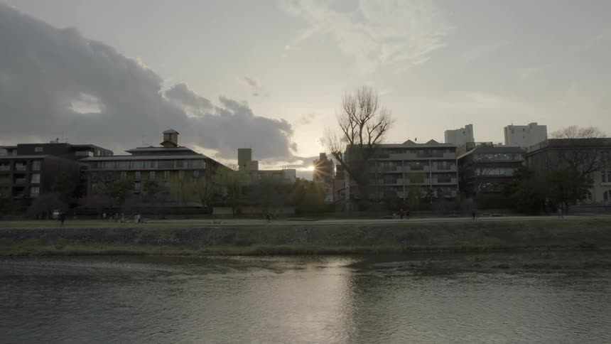 View of a city next to a river