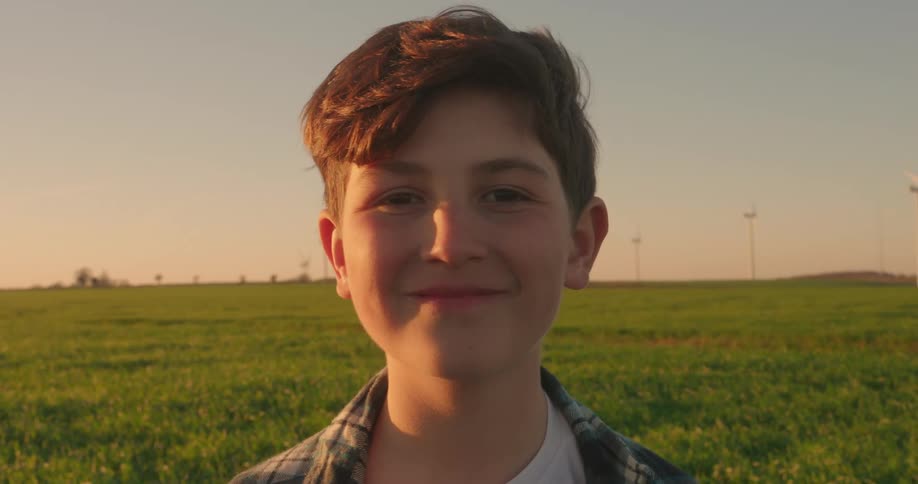 A footage of a boy smiling
