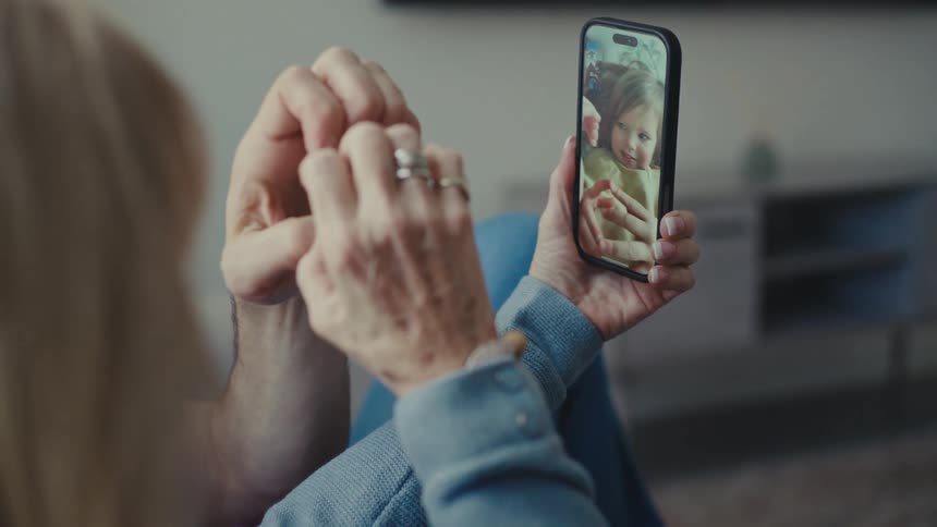 A footage of people making a video call