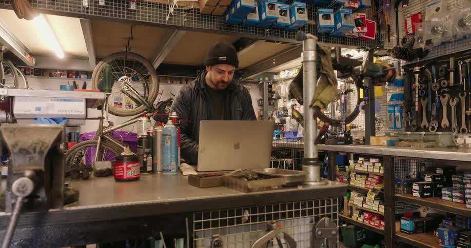 A footage of a man in a store