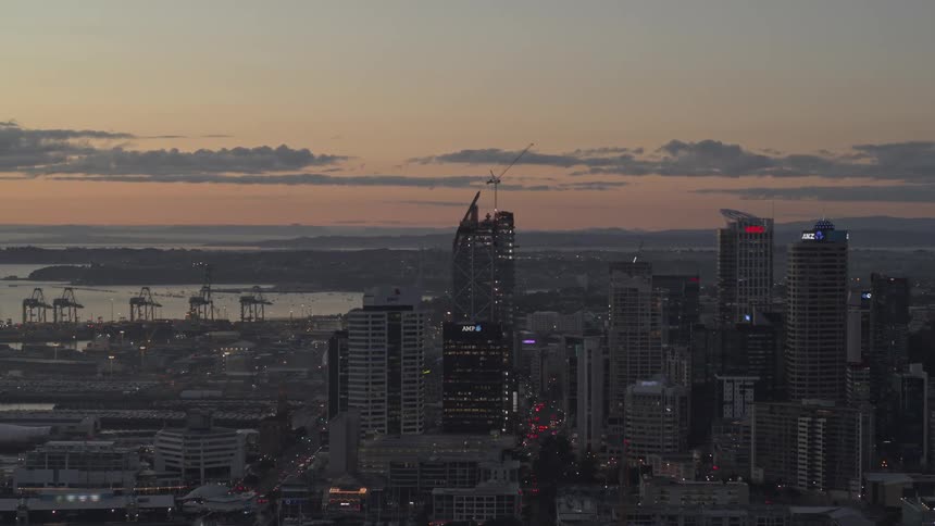 A dawn footage of a city