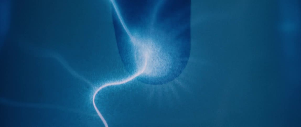 Abstract dark dot with blue and magnetic waves