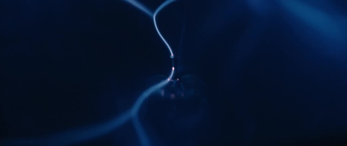 Abstract object emitting blue magnetic waves