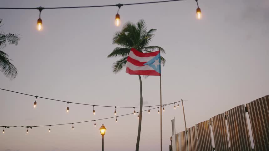 The flag is flying in the wind
