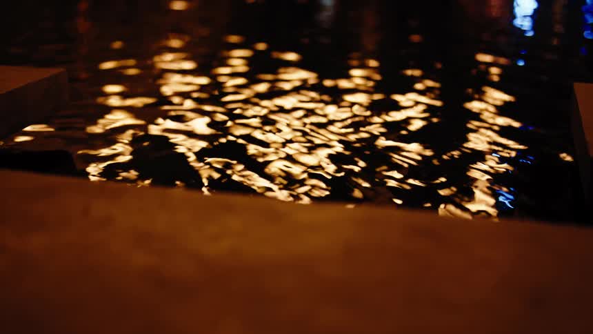 Close up of moving water with light reflection