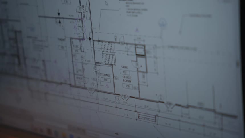 Closeup of a computer screen displaying a civil engineering project