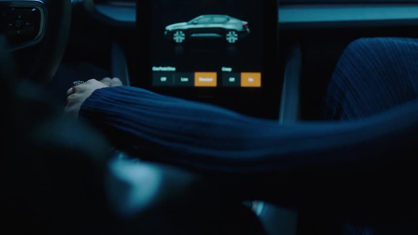 A footage of a couple in a car