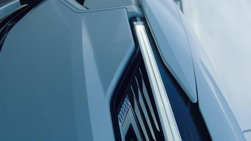 A close up footage of a white car