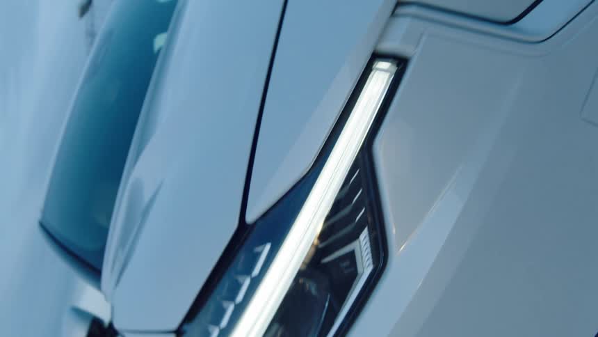 A footage of a white car