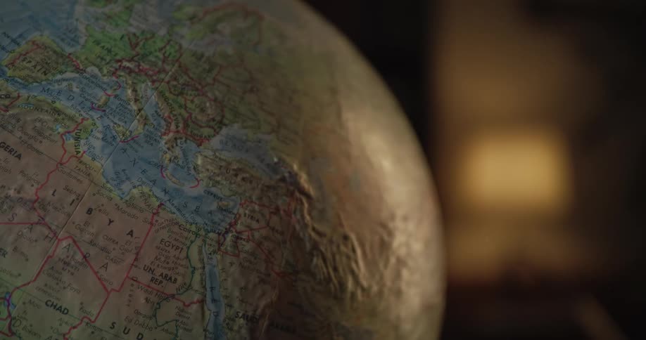 Close up of a terrestrial globe