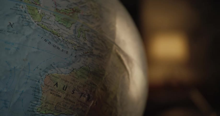 Close up of a terrestrial globe