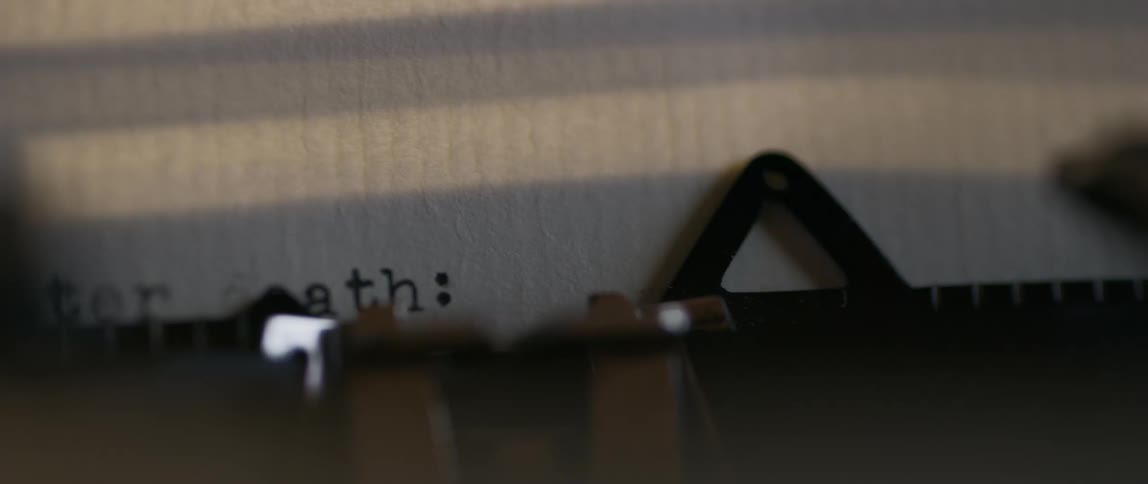 Typewriter creates text on a piece of paper