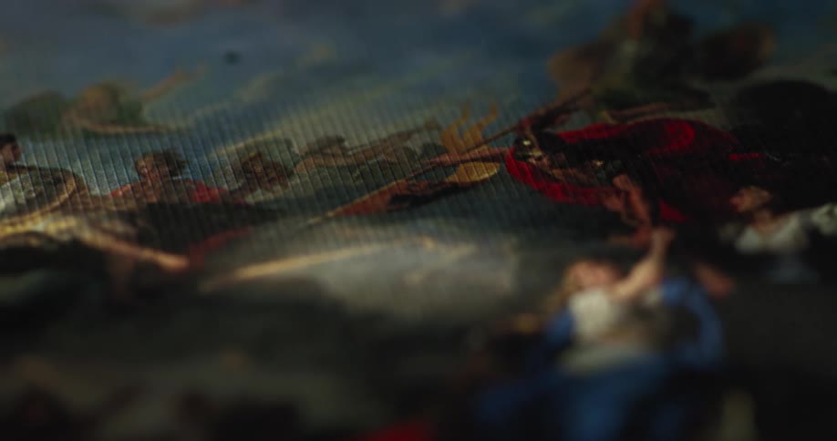 Close up of an artistic colorful surface of a religious sky