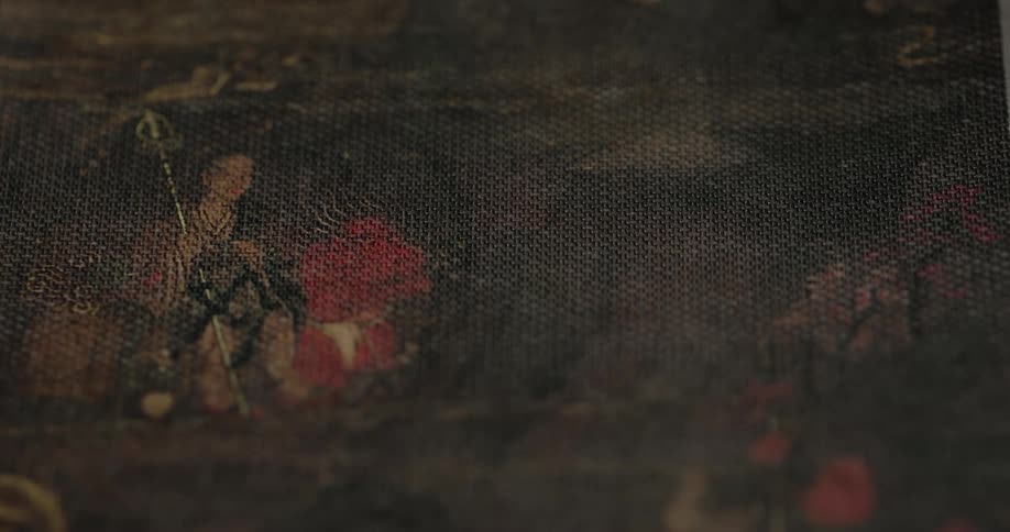 Asian painting of a man beside a dragon
