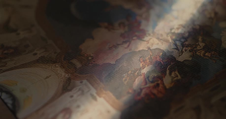 A painting is sitting on the table