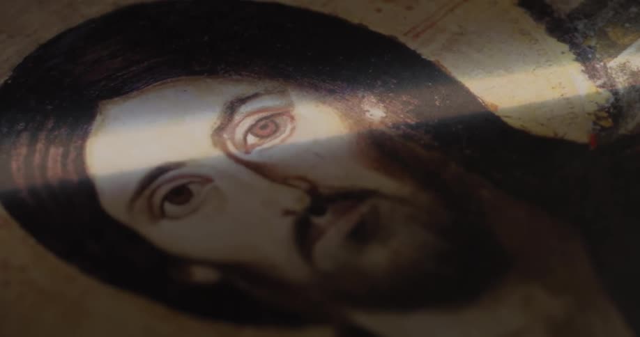 Painting of the face of jesus christ