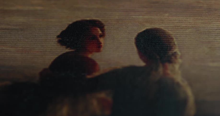 The old painting is of two women