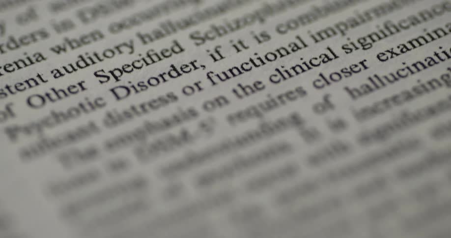 Text on document page relates to mental disorders