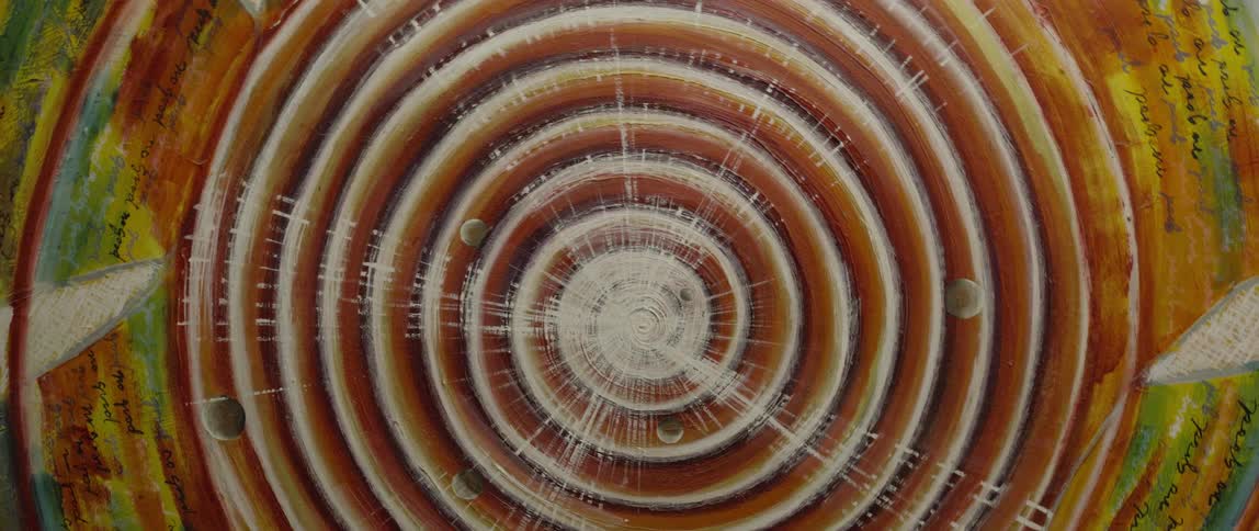 Close up of a colorful abstract circle