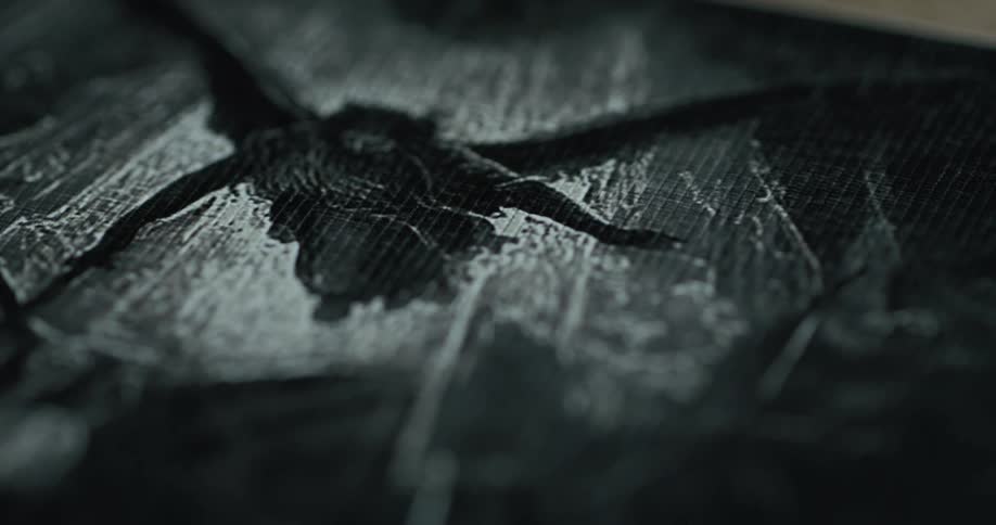 Close up of a black and white gothic painting