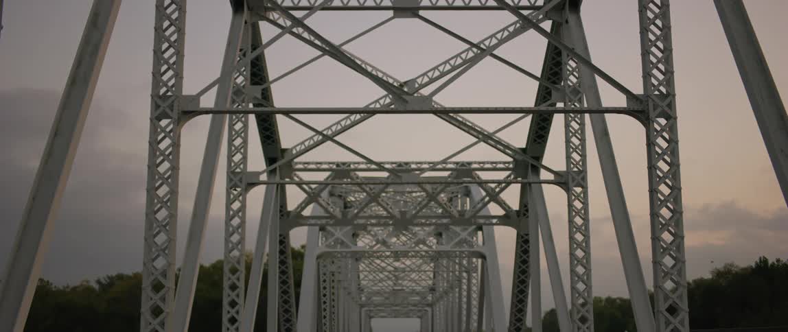 A large iron bridge
