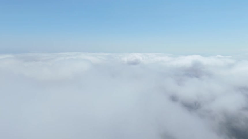 Aerial view of a sea of clouds