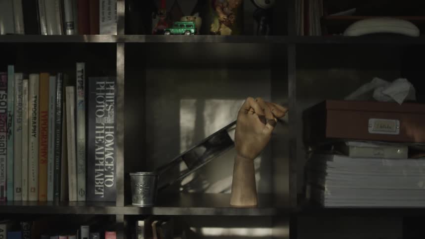 Books and knick knacks on a shelf