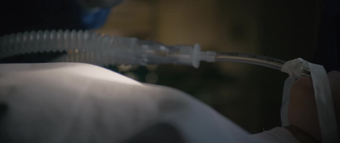 Intubated patient being resuscitated