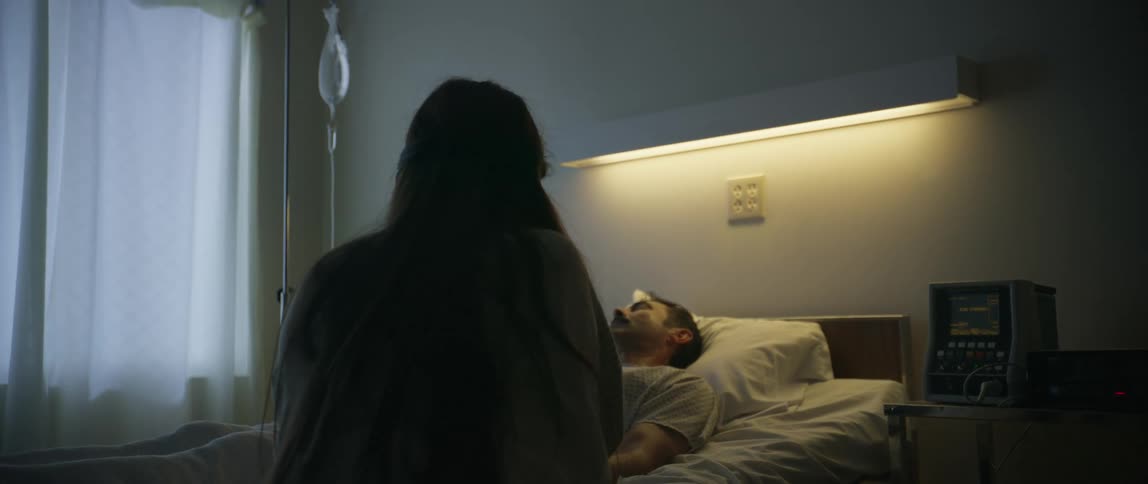A patient has a visitor in the hospital