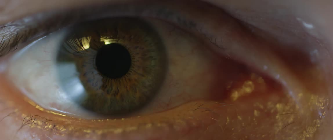 An extreme closeup of a human eye highlights the iriss intricate detail and vivid reflections emphasizing texture and color