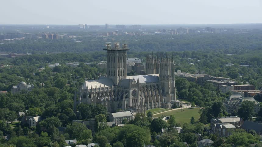 A cathedral in a wooded area