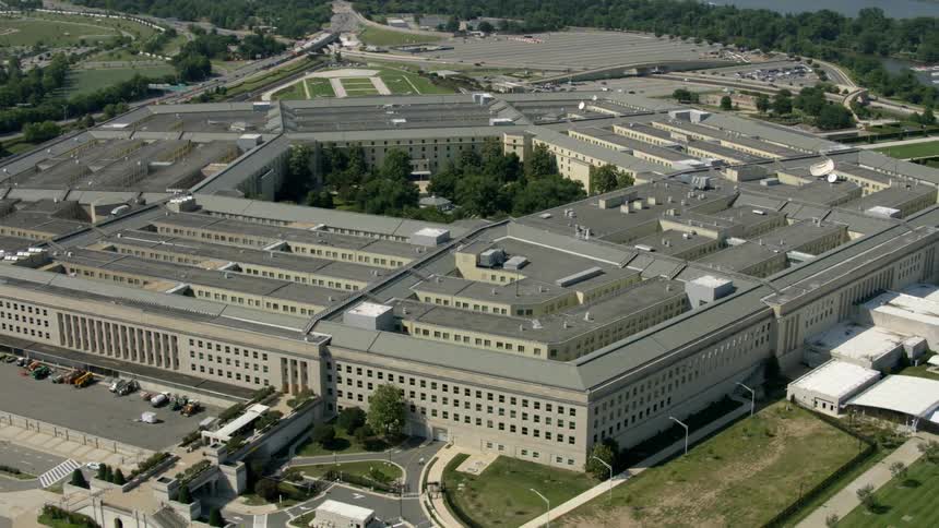 Overhead view of the pentagon in Washington d.c.