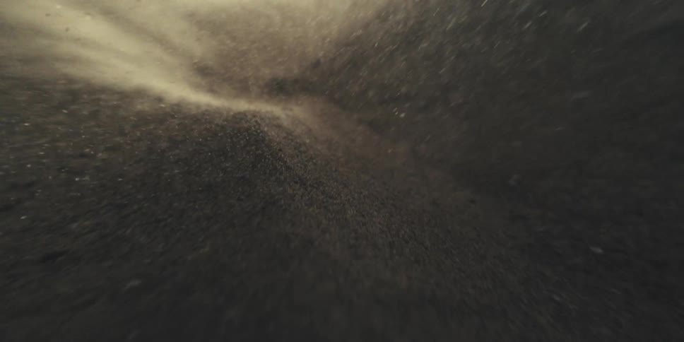 A sand storm has heavy wind that blows the sand around